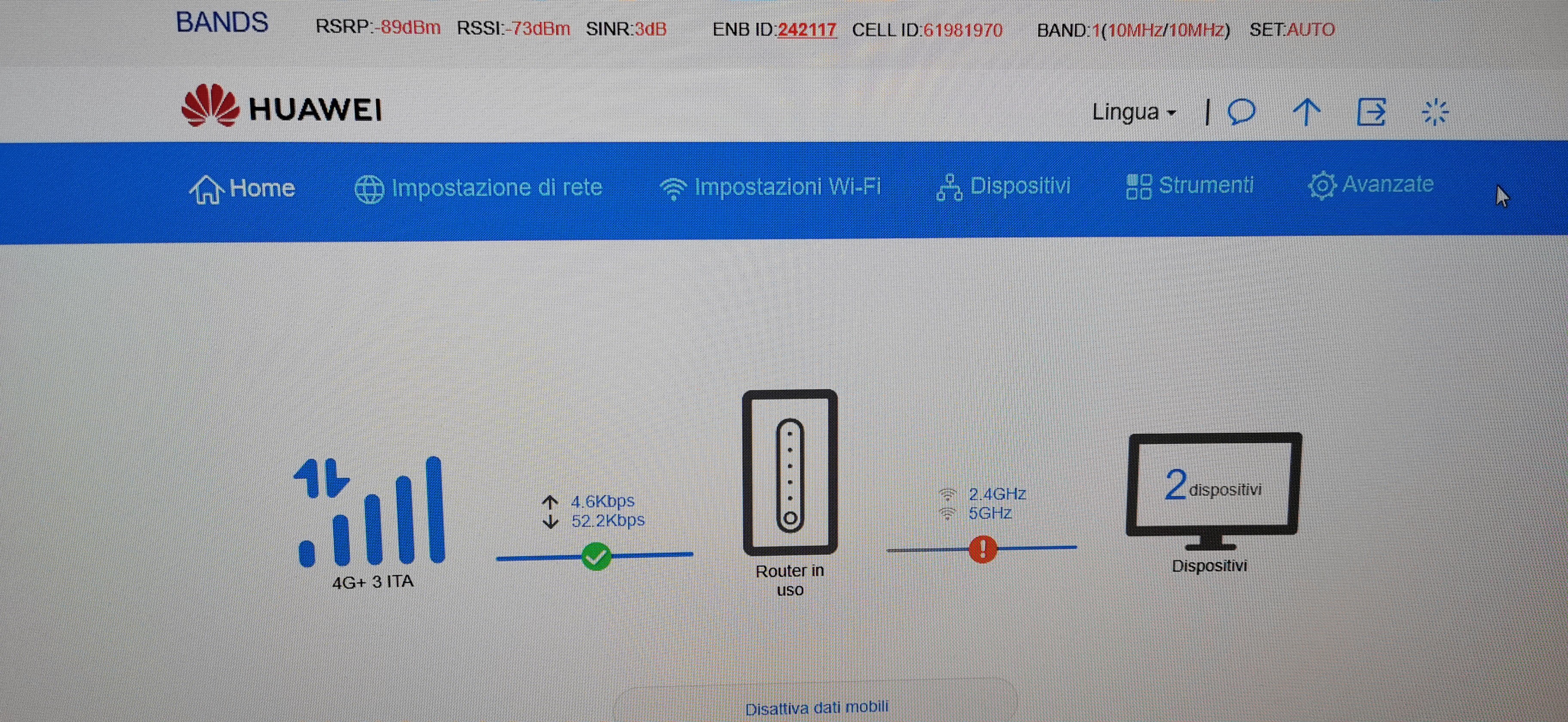 Почему скачет sinr в 4g