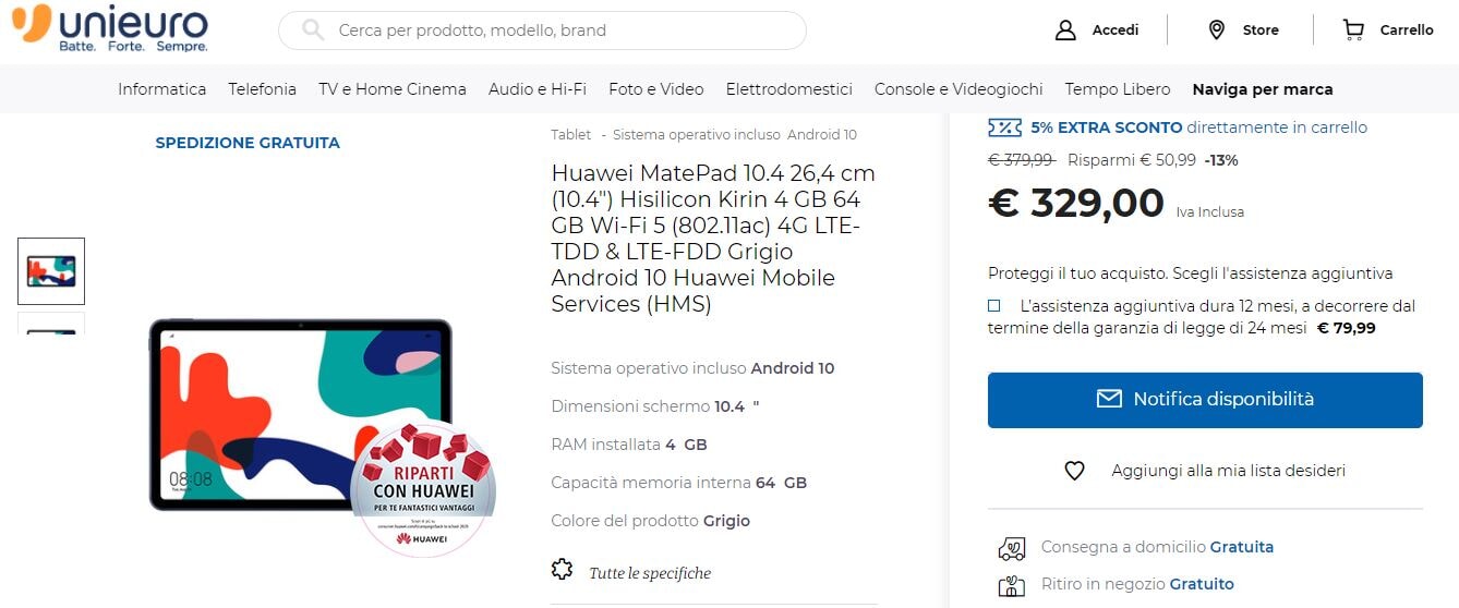 Tablet Lenovo, Samsung e Huawei per la DAD in offerta da Unieuro