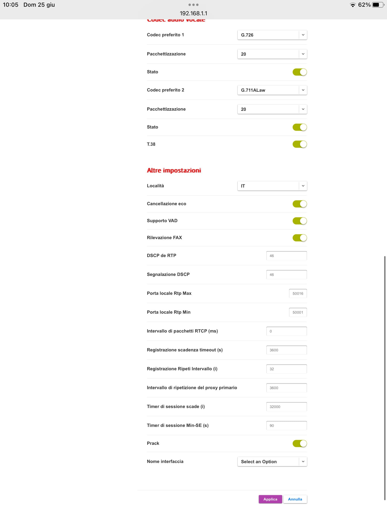 Come configurare servizio voce su Vodafone station? FibraClick Forum
