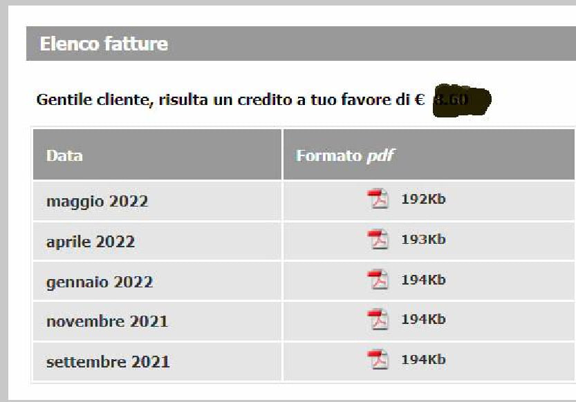 Fattura di chiusura servizio Tiscali FTTH - FibraClick Forum