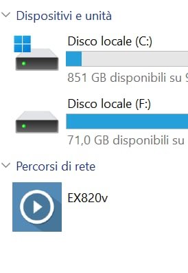 Connettere un disco in rete tramite USB del modem o router 